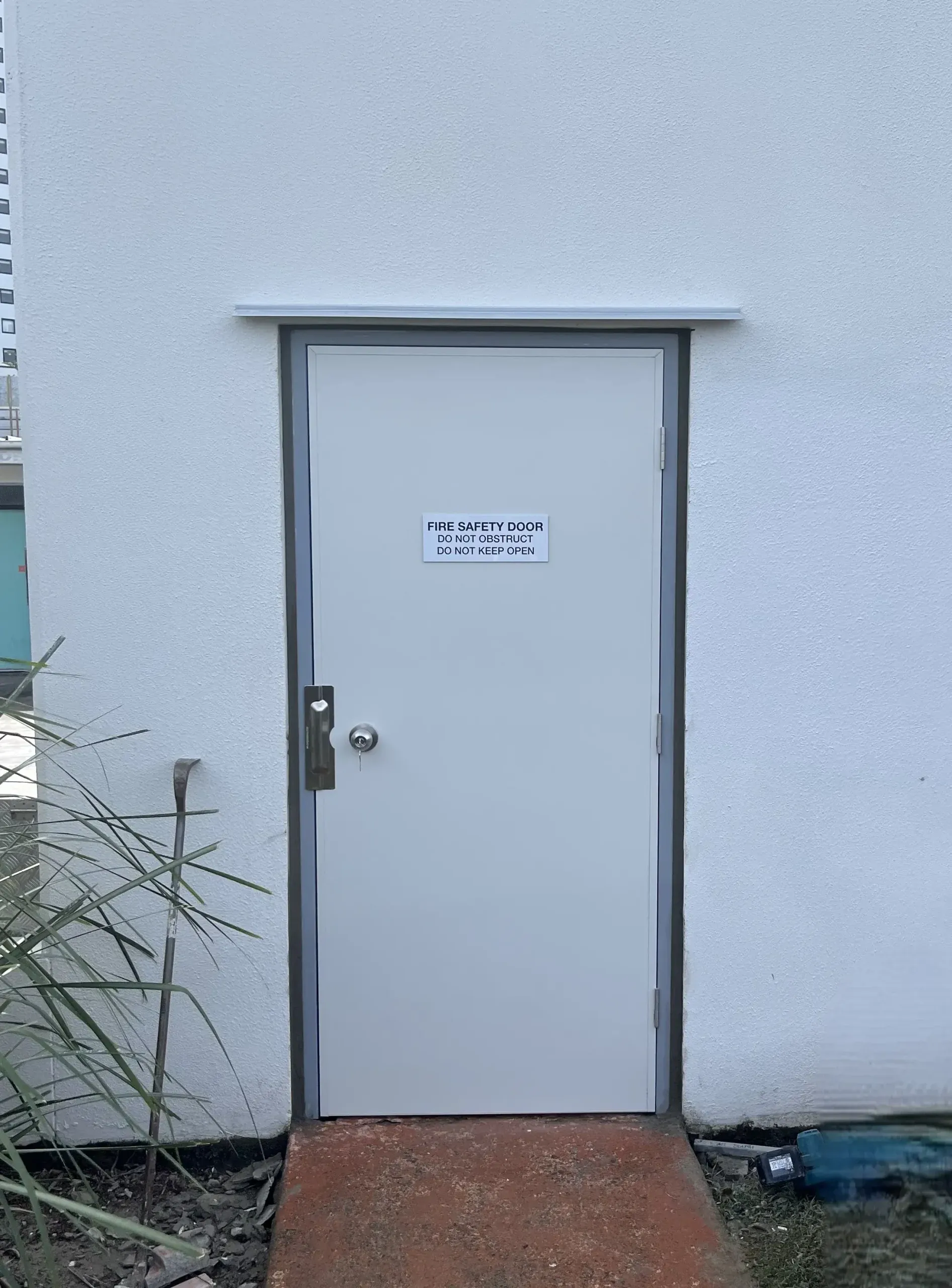 Fire door set installed in commercial building