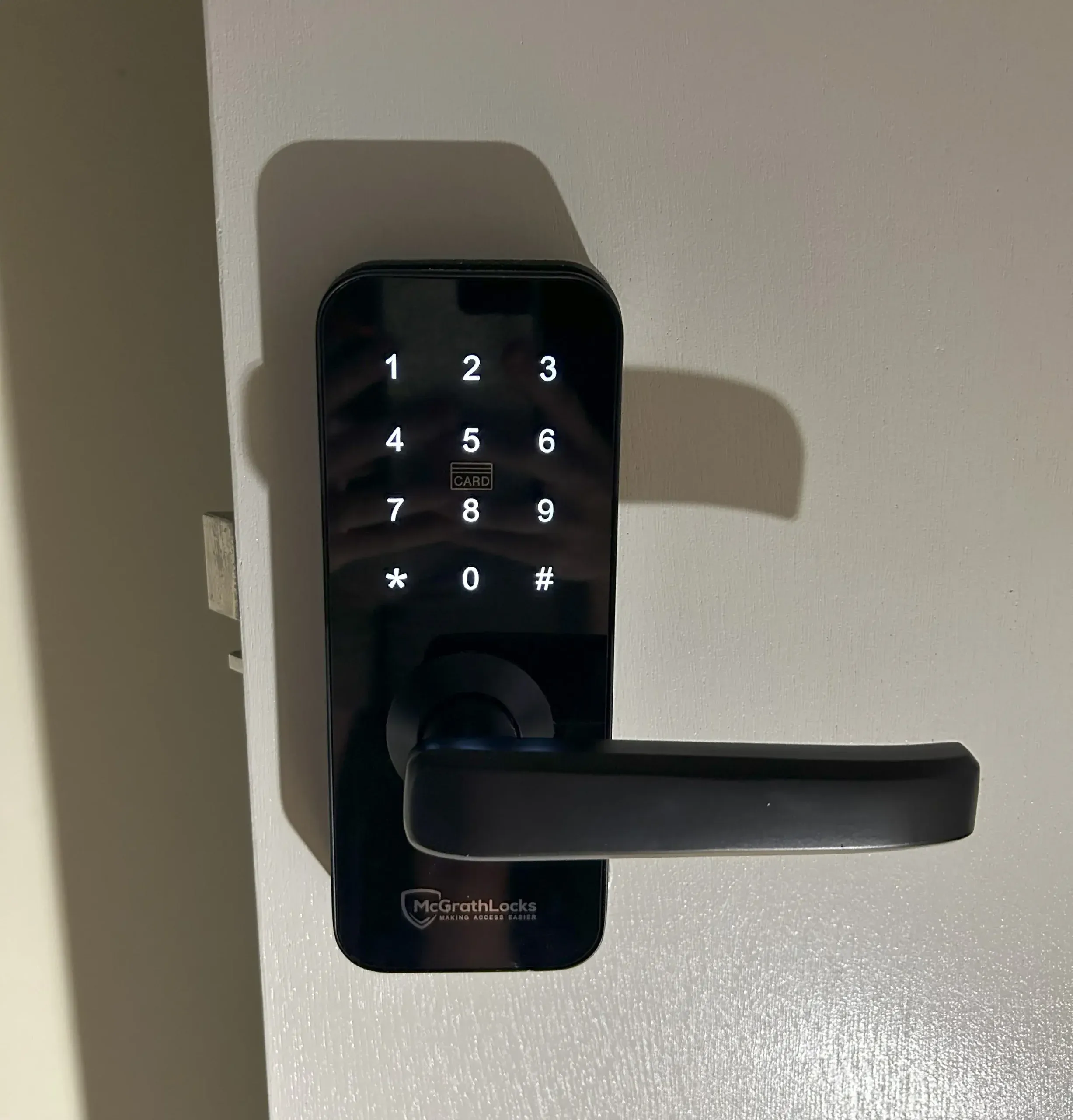 McGrath lock installed on fire door